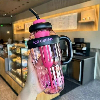 Large Water Bottle with Handle & Straw – Leakproof, BPA-Free, Motivational Design (1L)