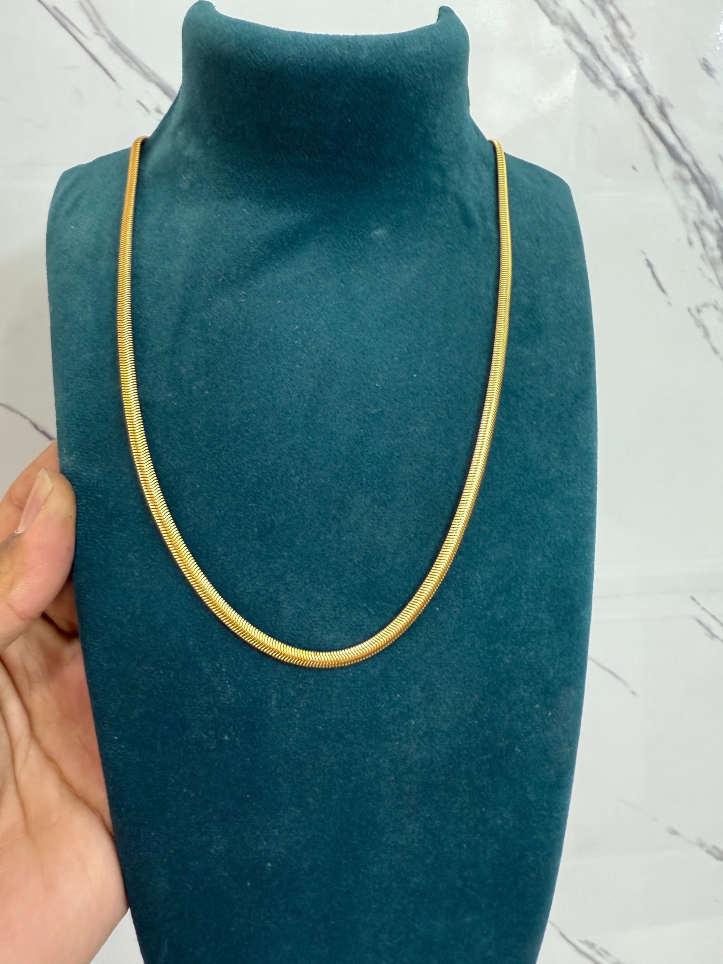 Men's Golden Snake Chain – Stylish & Premium Gold-Plated Necklace