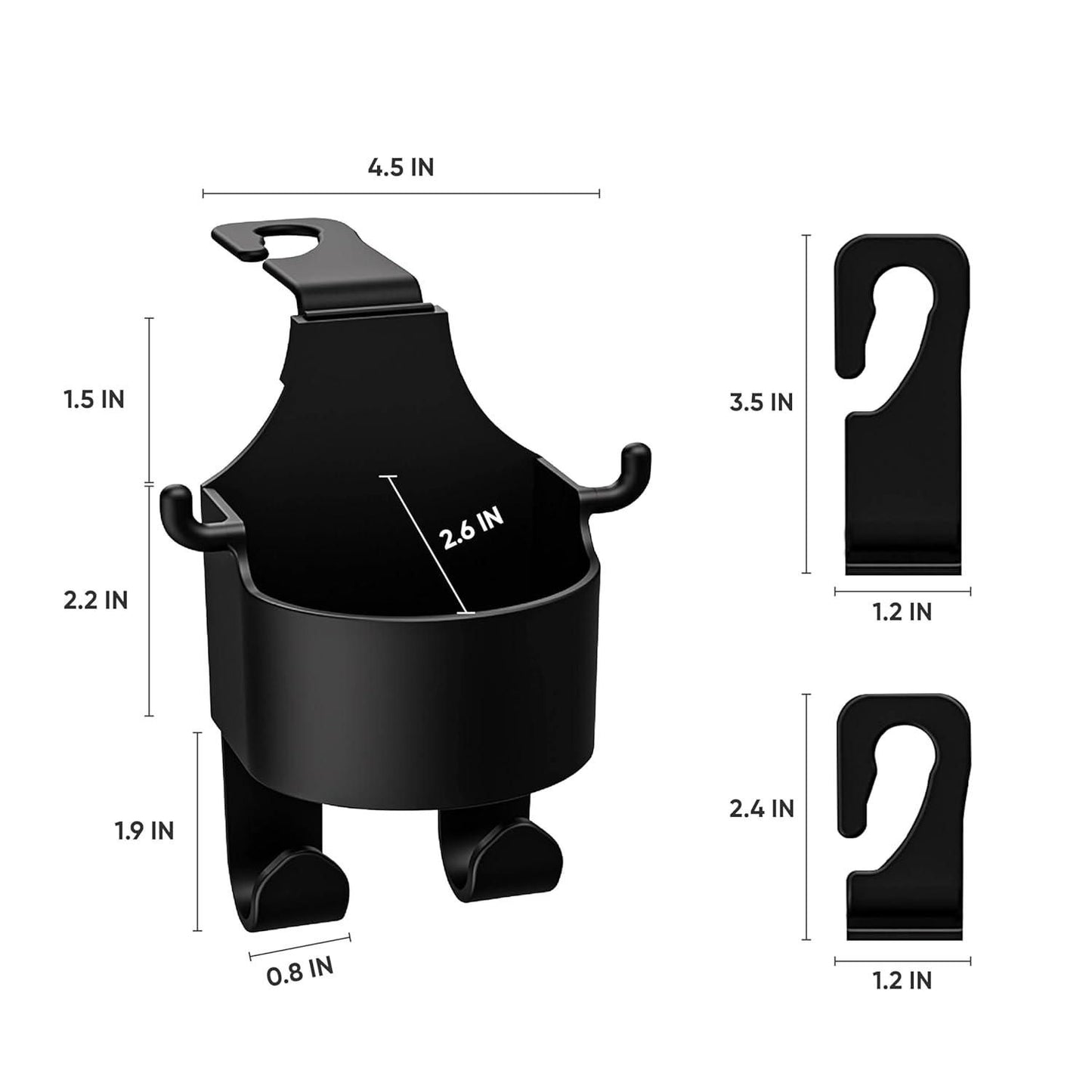 Universal Car Seat Headrest Hook (Pack of 2) – Strong, Space-Saving, Easy-to-Use